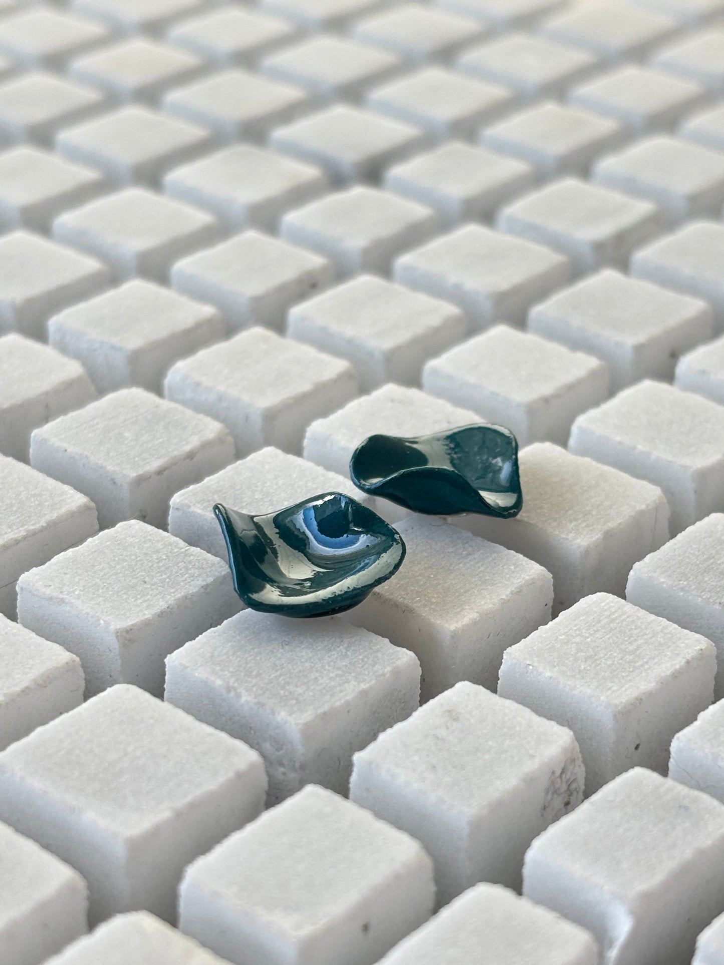 SKAVL - øredobber sjøgrønn