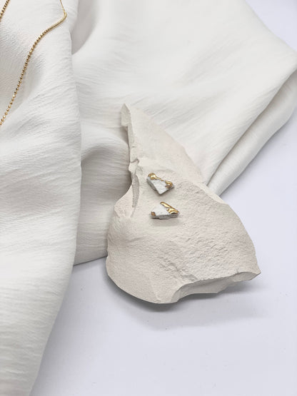 SKJÆR - øredobber hvit