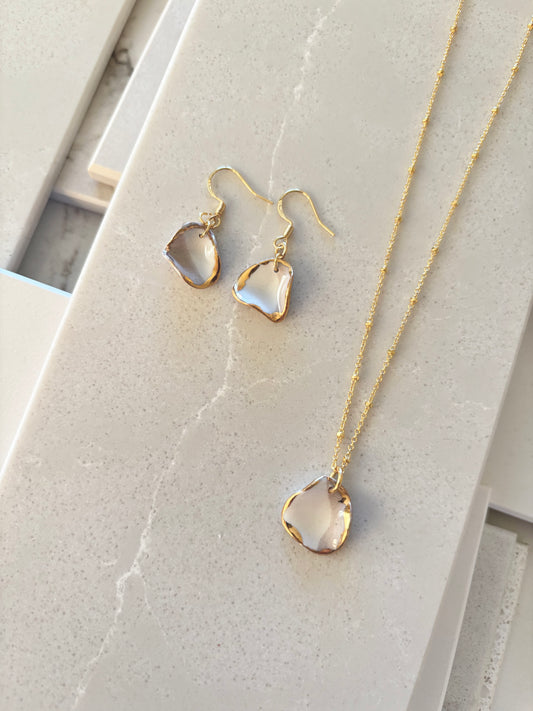 UVÆR - smykkesett frost - hvit/beige