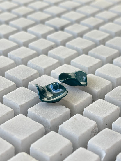 SKAVL - øredobber sjøgrønn